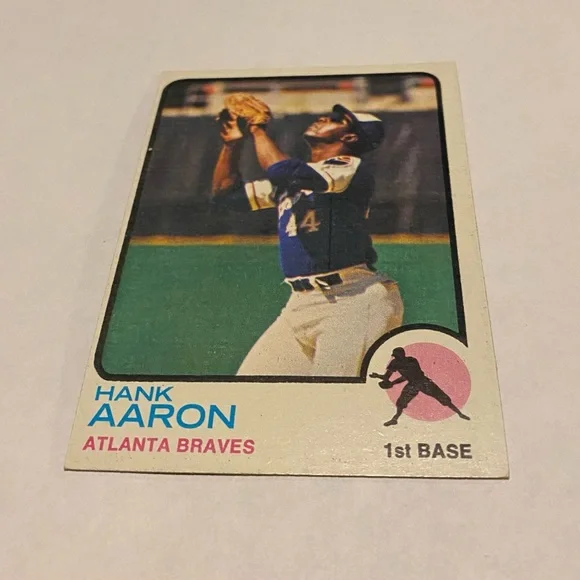 Hank Aaron 1973 Topps Baseball Card Hall of Fame inductee